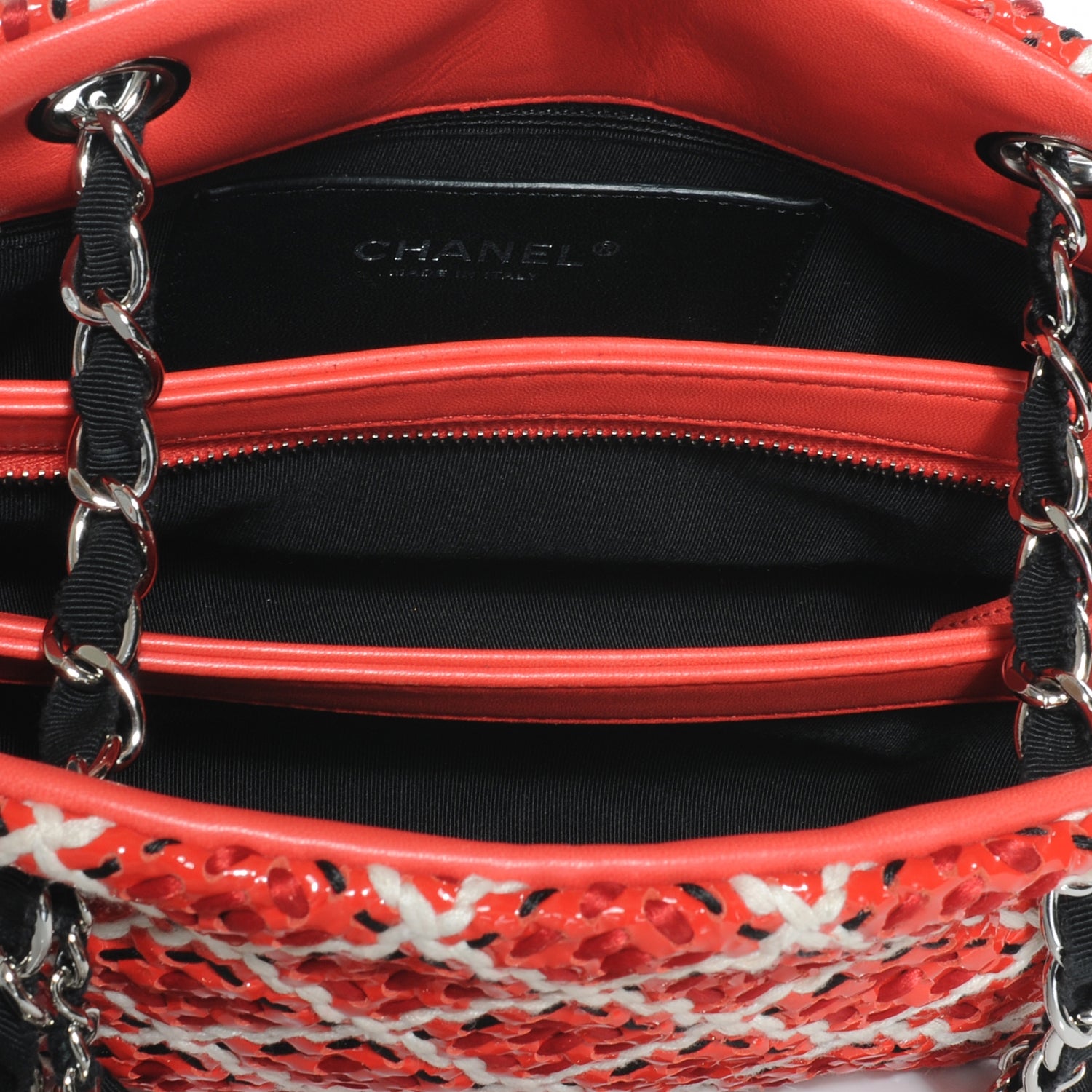 Chanel Patent Hand Embroidered Small Just Mademoiselle Red 5 of 7