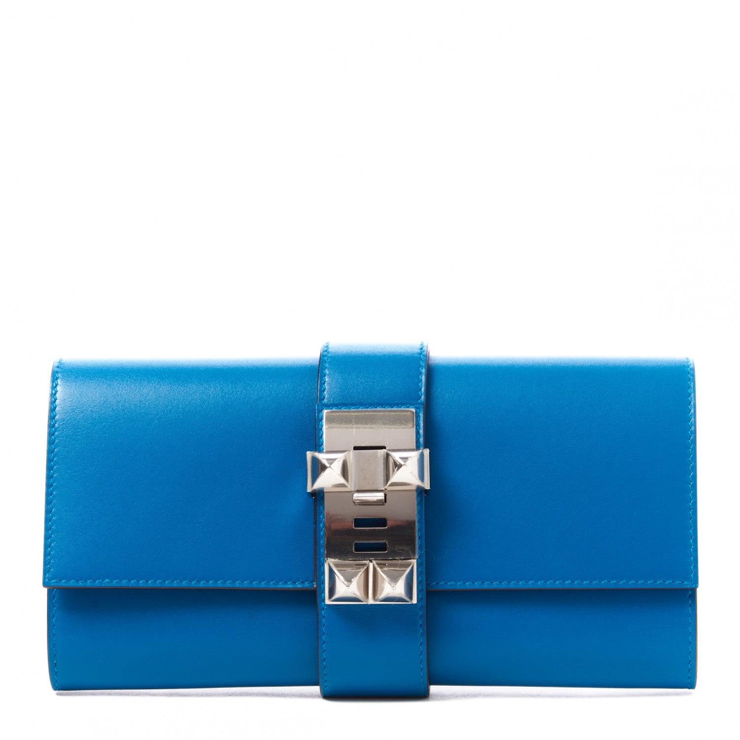 Hermes Tadelakt Medor 23 Clutch Bleu Izmir 1 of 10