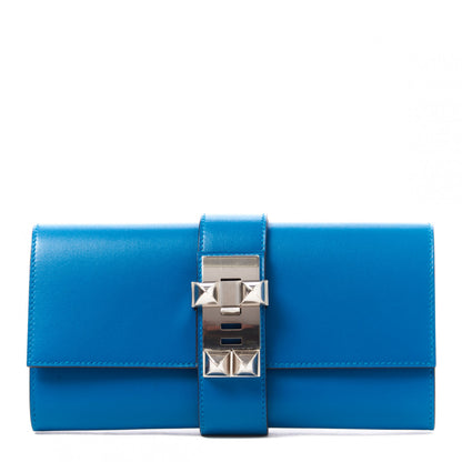 Hermes Tadelakt Medor 23 Clutch Bleu Izmir 1 of 10