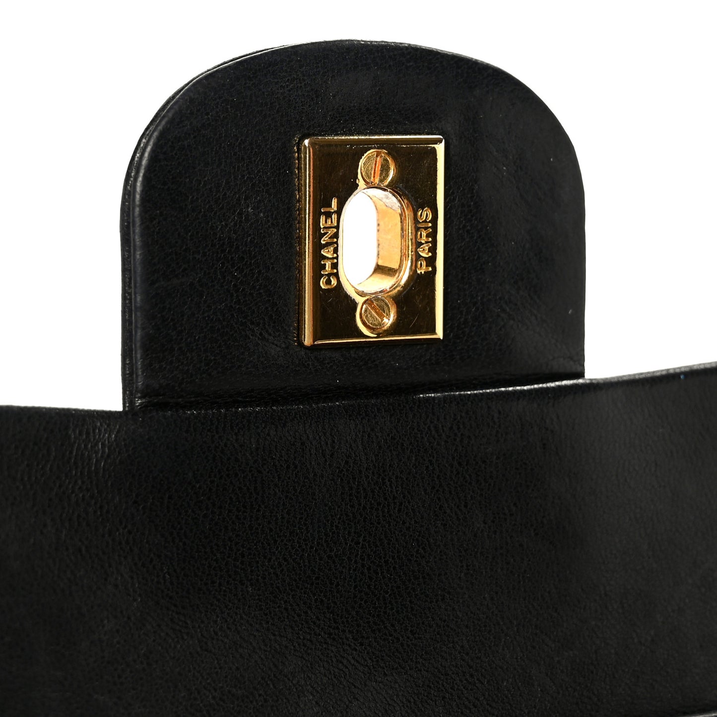 Lambskin Quilted Medium Double Flap Black