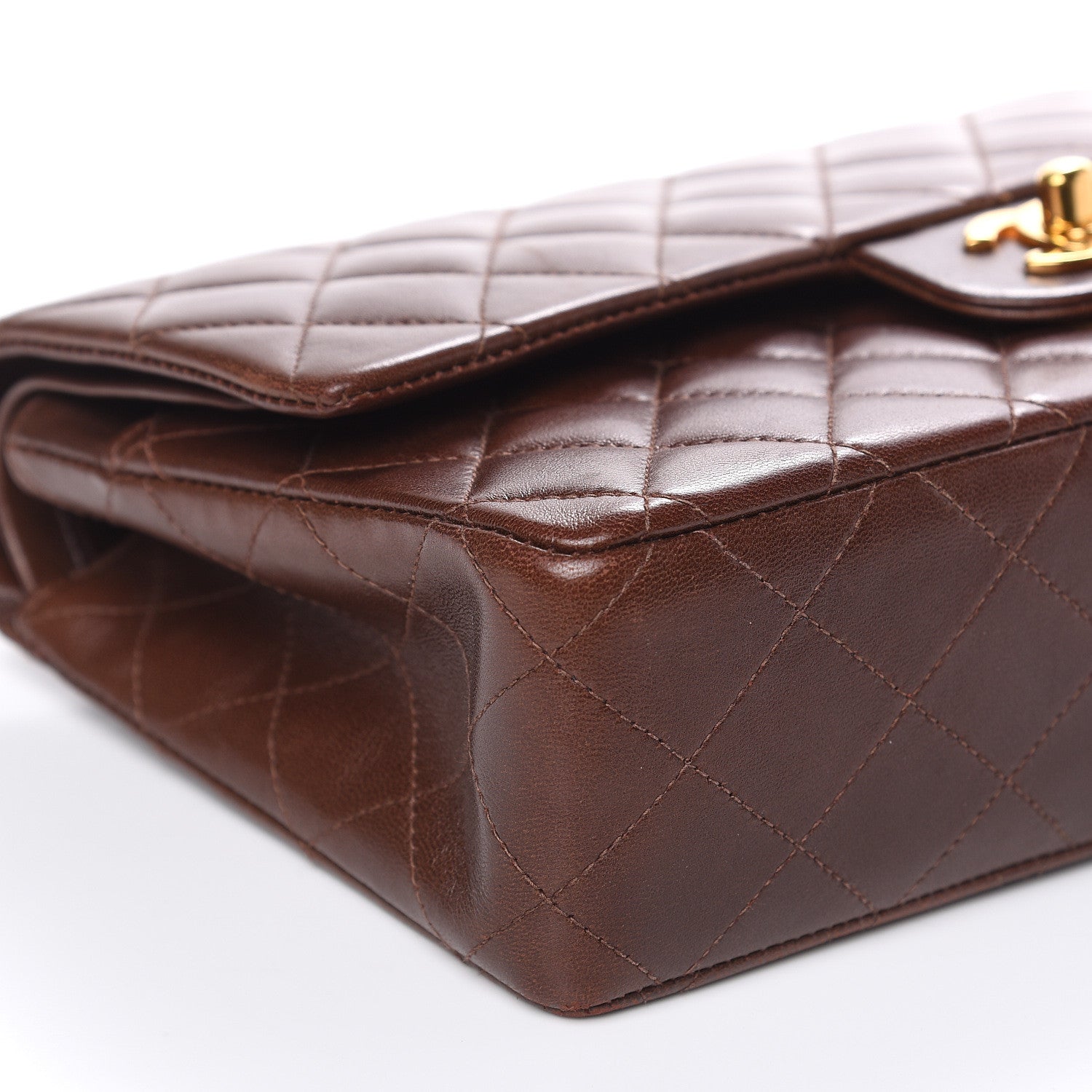 Chanel Lambskin Quilted Medium Double Flap Brown 10 of 16