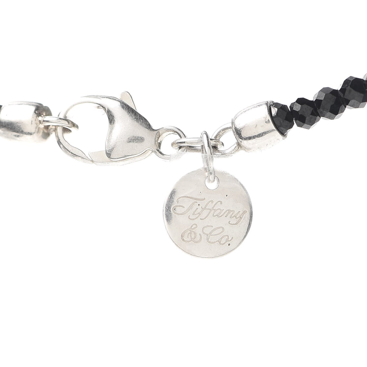 Sterling Silver Black Spinel Ziegfeld Bead Necklace