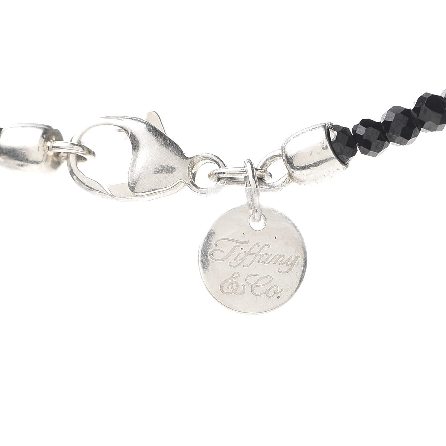 Tiffany Sterling Silver Black Spinel Ziegfeld Bead Necklace 5 of 6