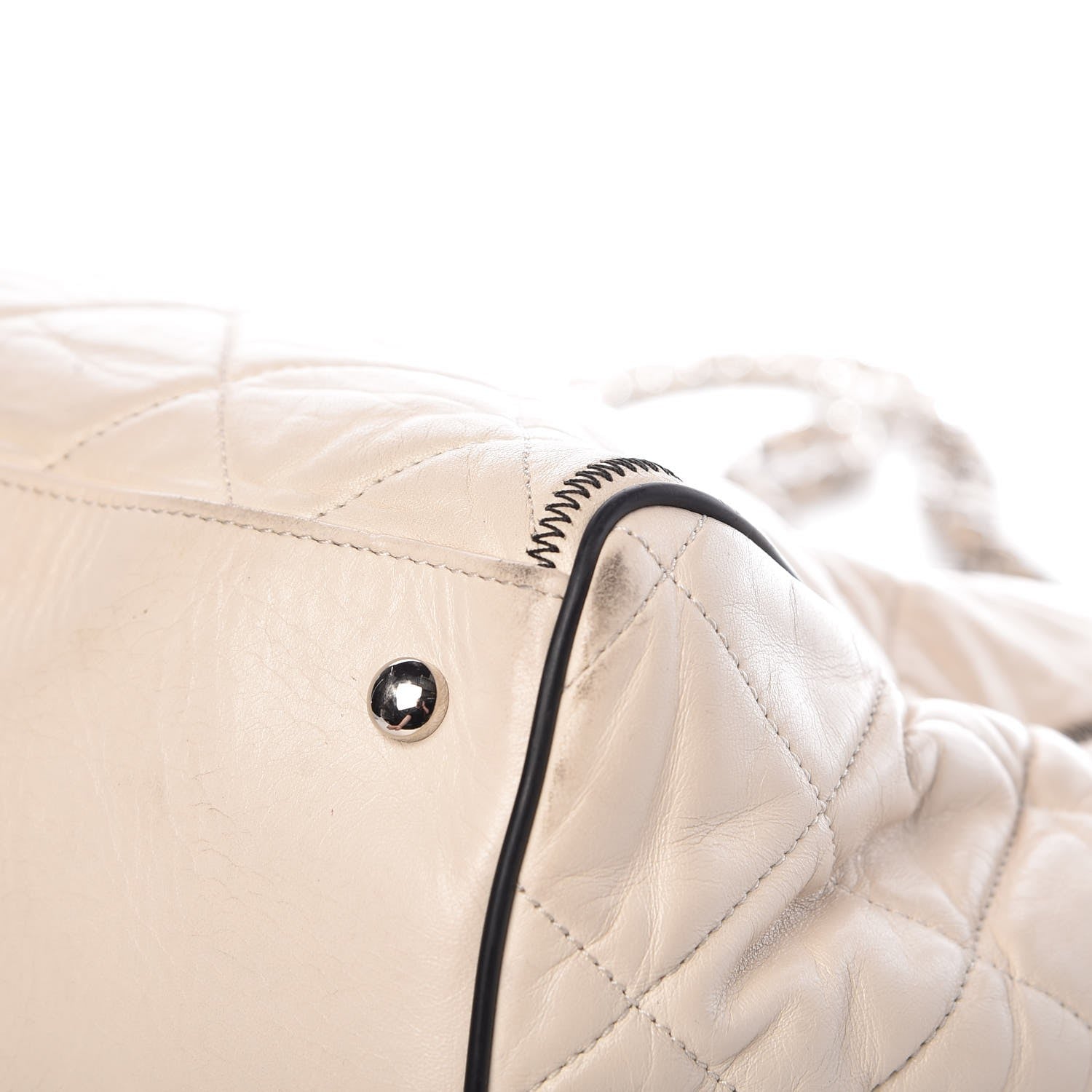 Chanel Lambskin Quilted East West Tote Beige 14 of 20
