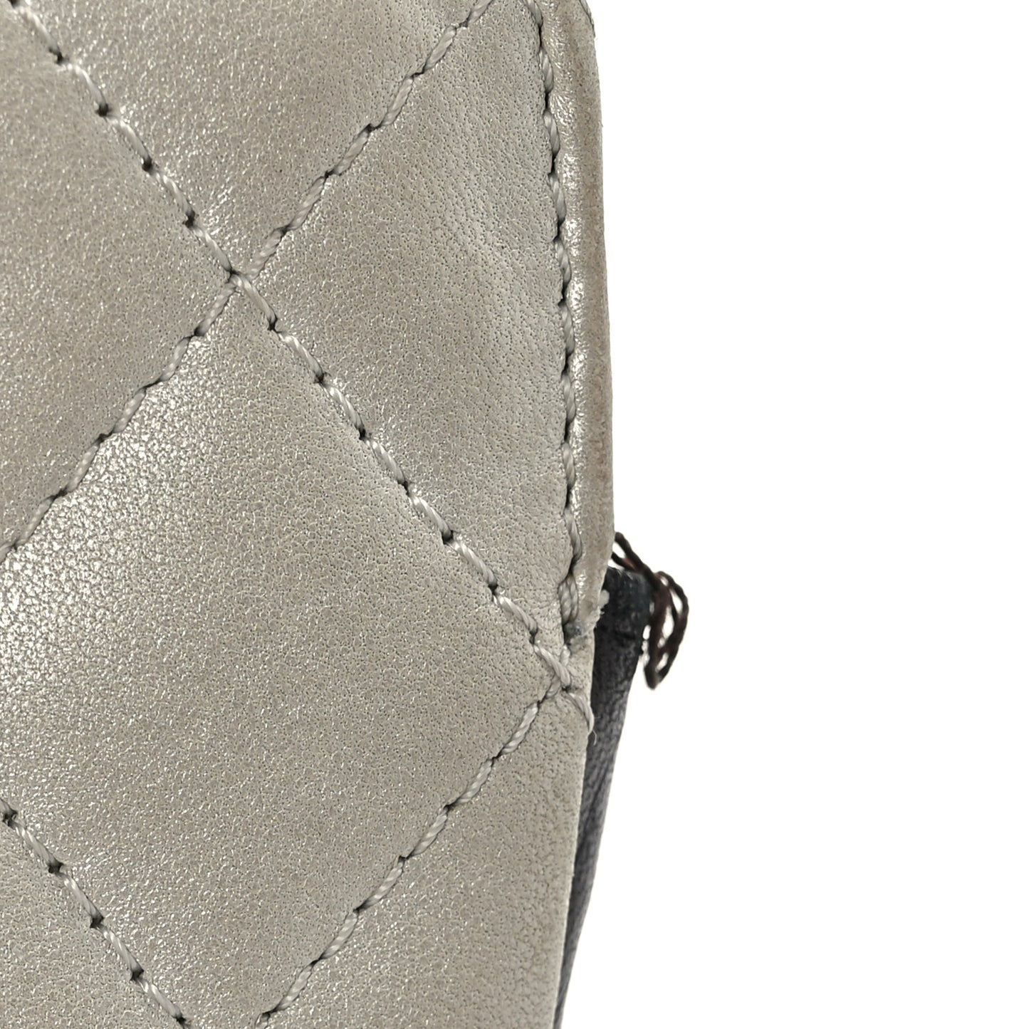 Metallic Lambskin Quilted Timeless CC Tote White Black