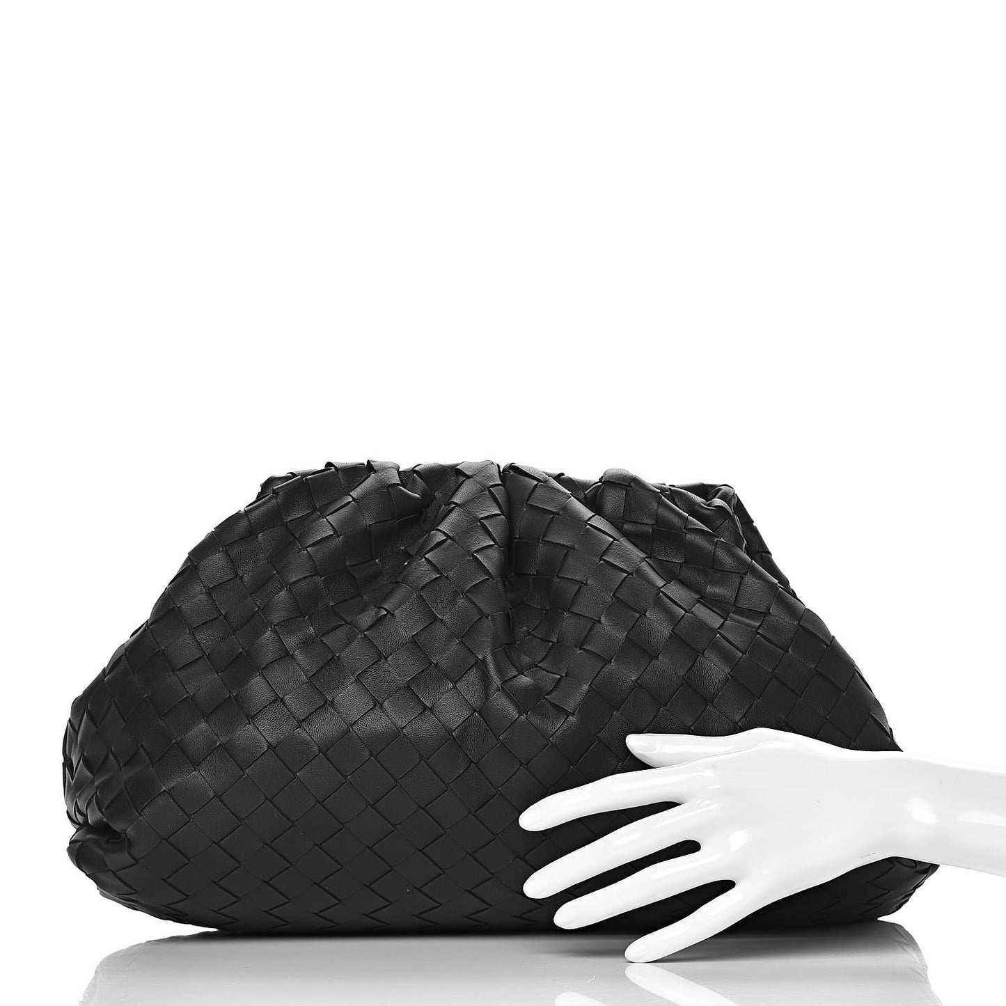 Nappa Maxi Intreccio The Pouch Oversized Clutch Black
