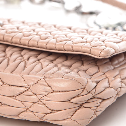 Miu Miu Nappa Matelasse Crystal Flap Clutch Cammeo 12 of 12