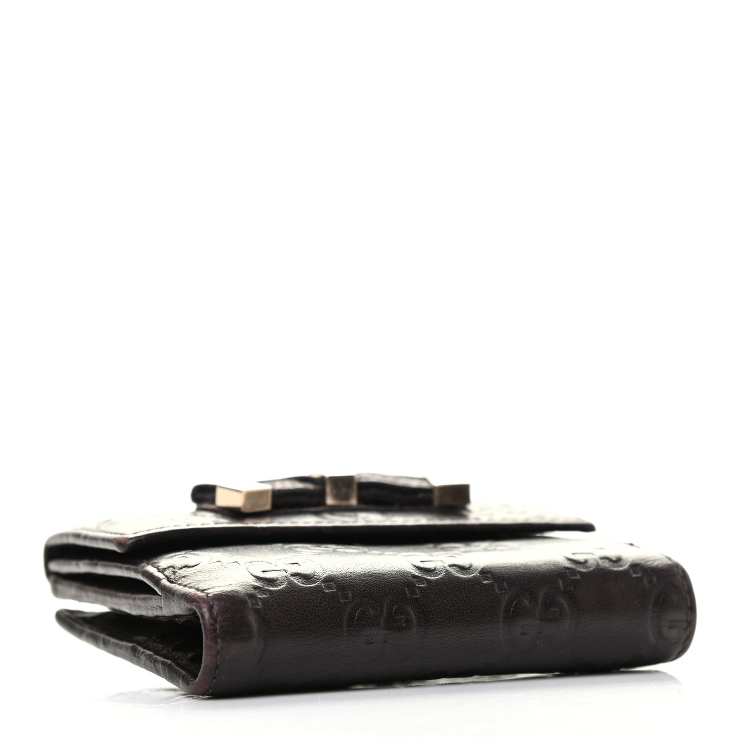 Guccissima Princy Compact French Flap Wallet Dark Brown
