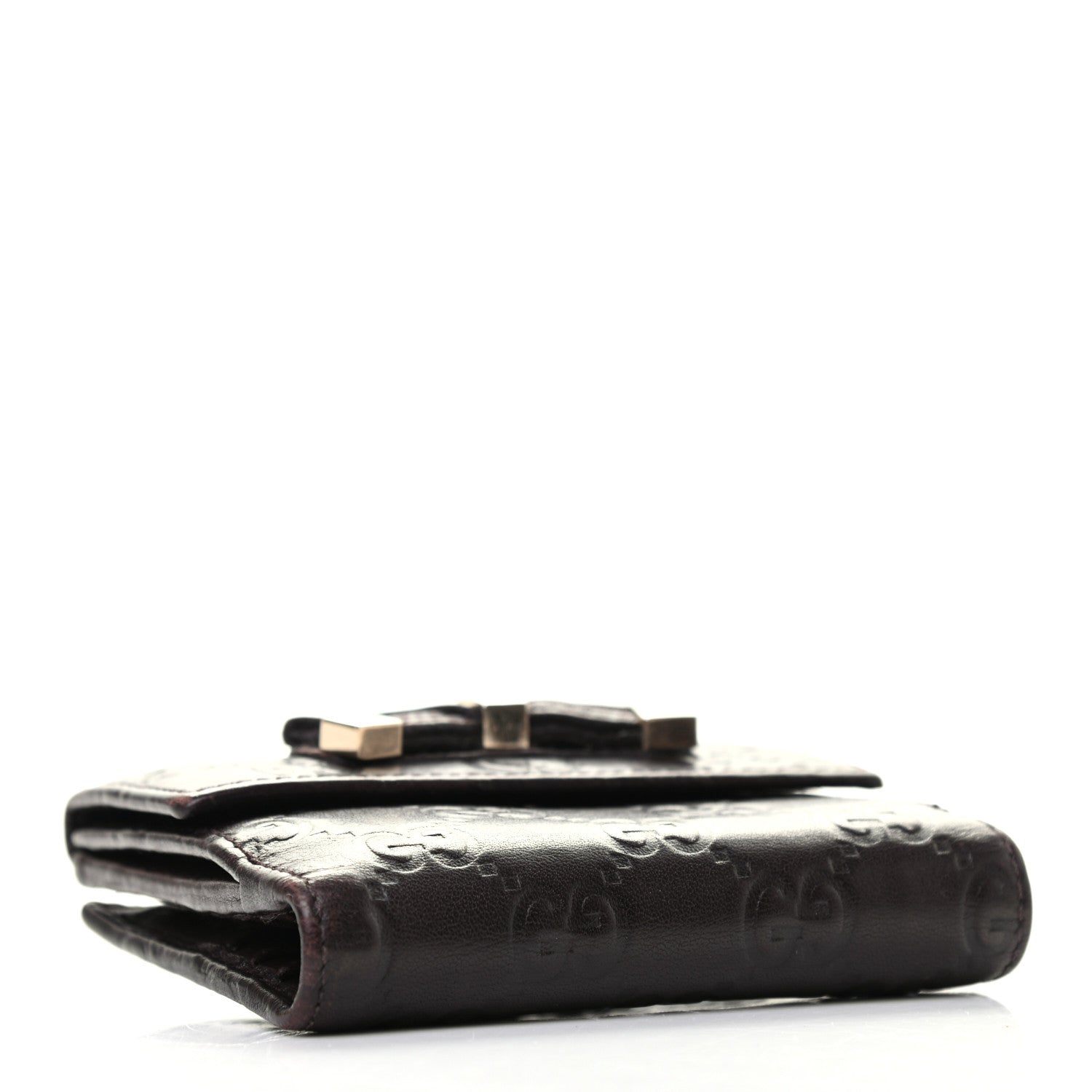 Gucci Guccissima Princy Compact French Flap Wallet Dark Brown 3 of 6