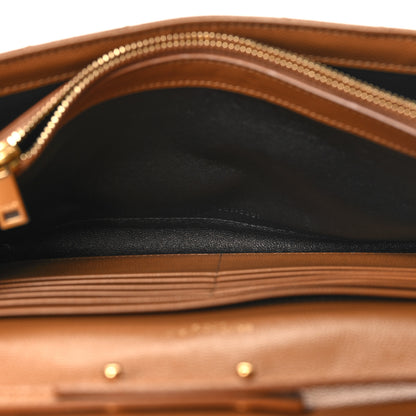 Saint Laurent Grain De Poudre Matelasse Chevron Monogram Chain Wallet Natural Dark 6 of 11