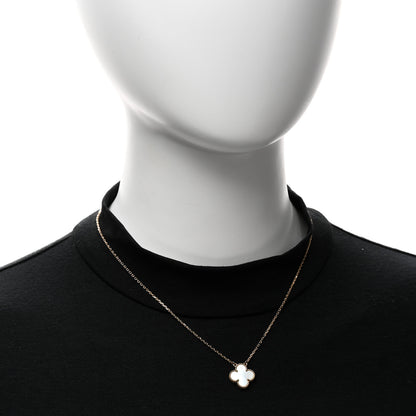 Van Cleef & Arpels 18K Yellow Gold Mother of Pearl Vintage Alhambra Pendant Necklace 2 of 6