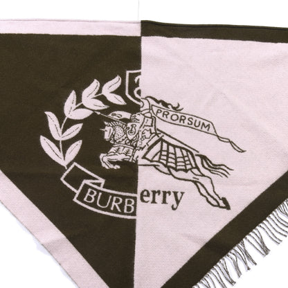 Burberry Cashmere Wool Graphic Crest Bandana Scarf Chalk Pink 3 of 3