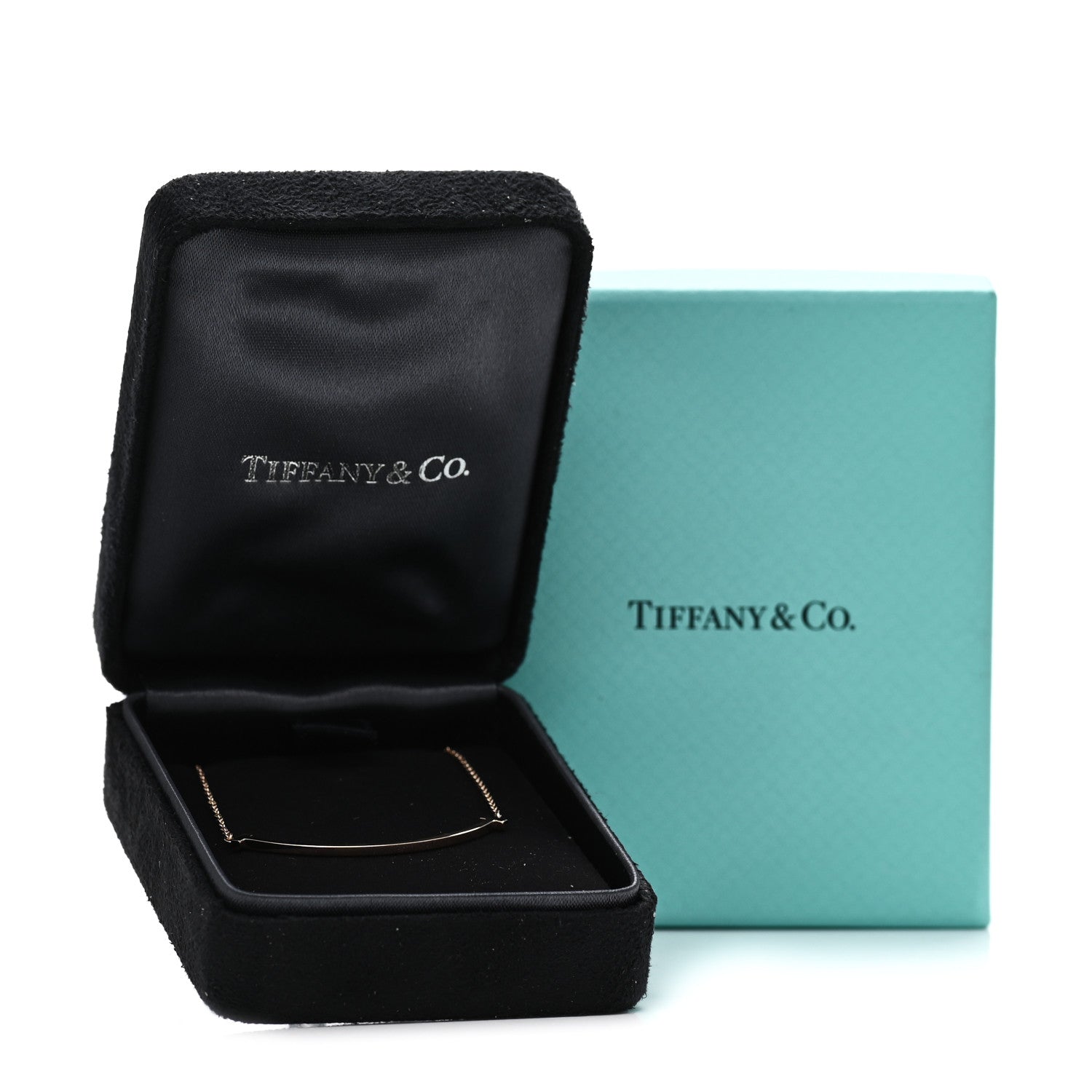 Tiffany 18K Rose Gold Small T Smile Pendant Necklace 6 of 6