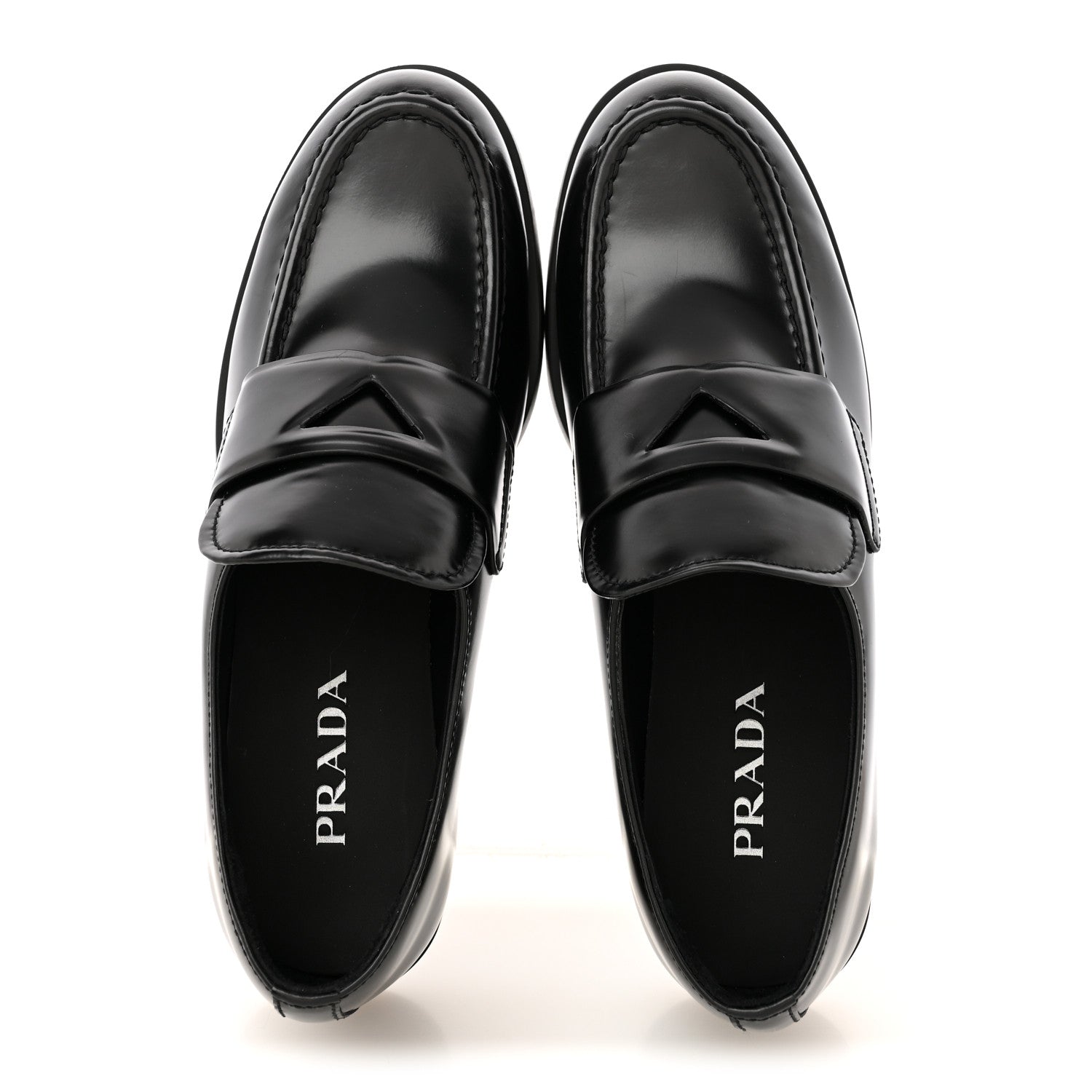 Prada Spazzolato Loafers 40 Black 1937265 – FASHIONPHILE