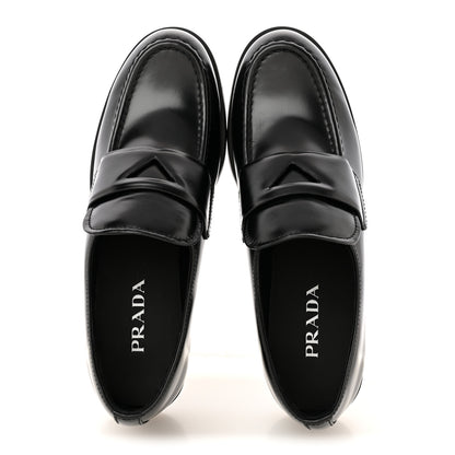 Prada Spazzolato Loafers 40 Black 2 of 11