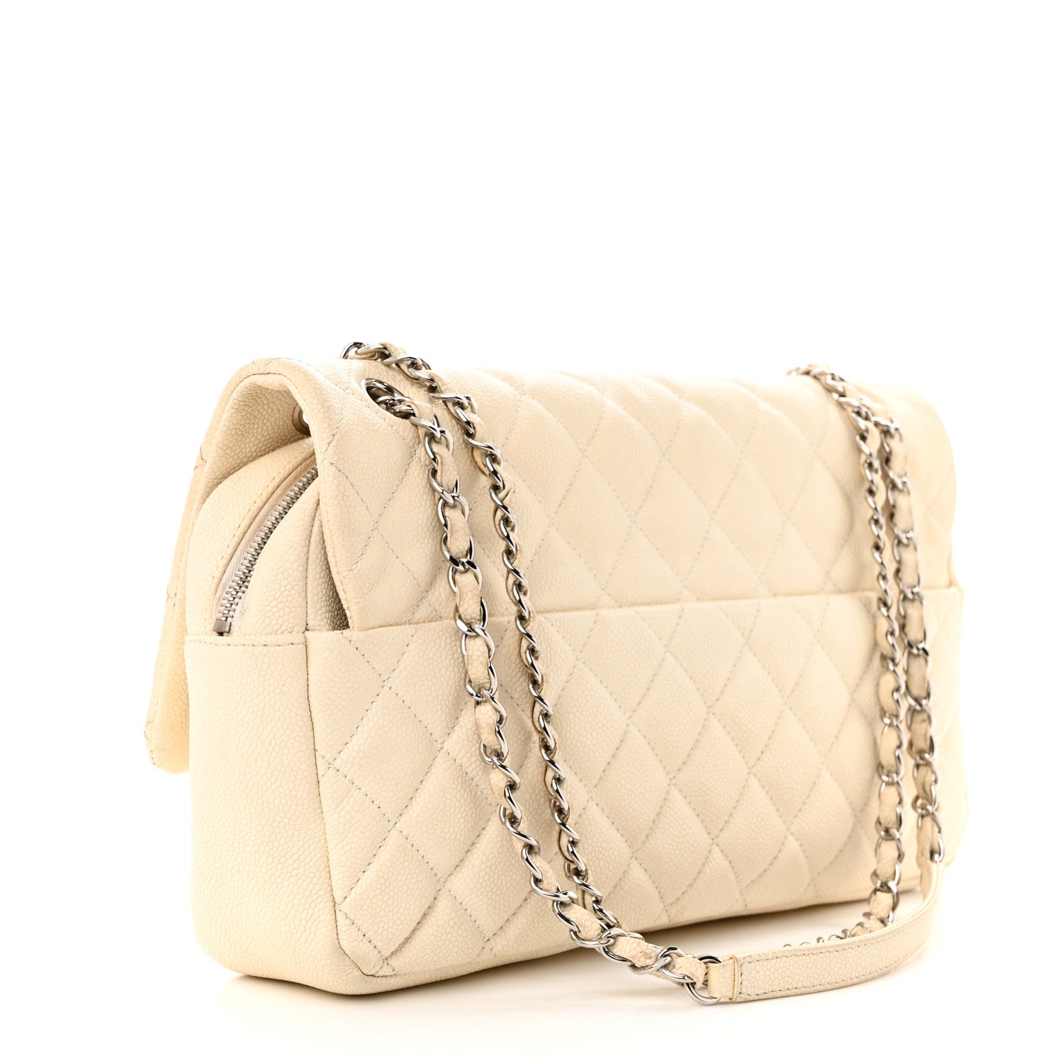 Chanel Caviar Quilted Jumbo Easy Flap Beige 3 of 15
