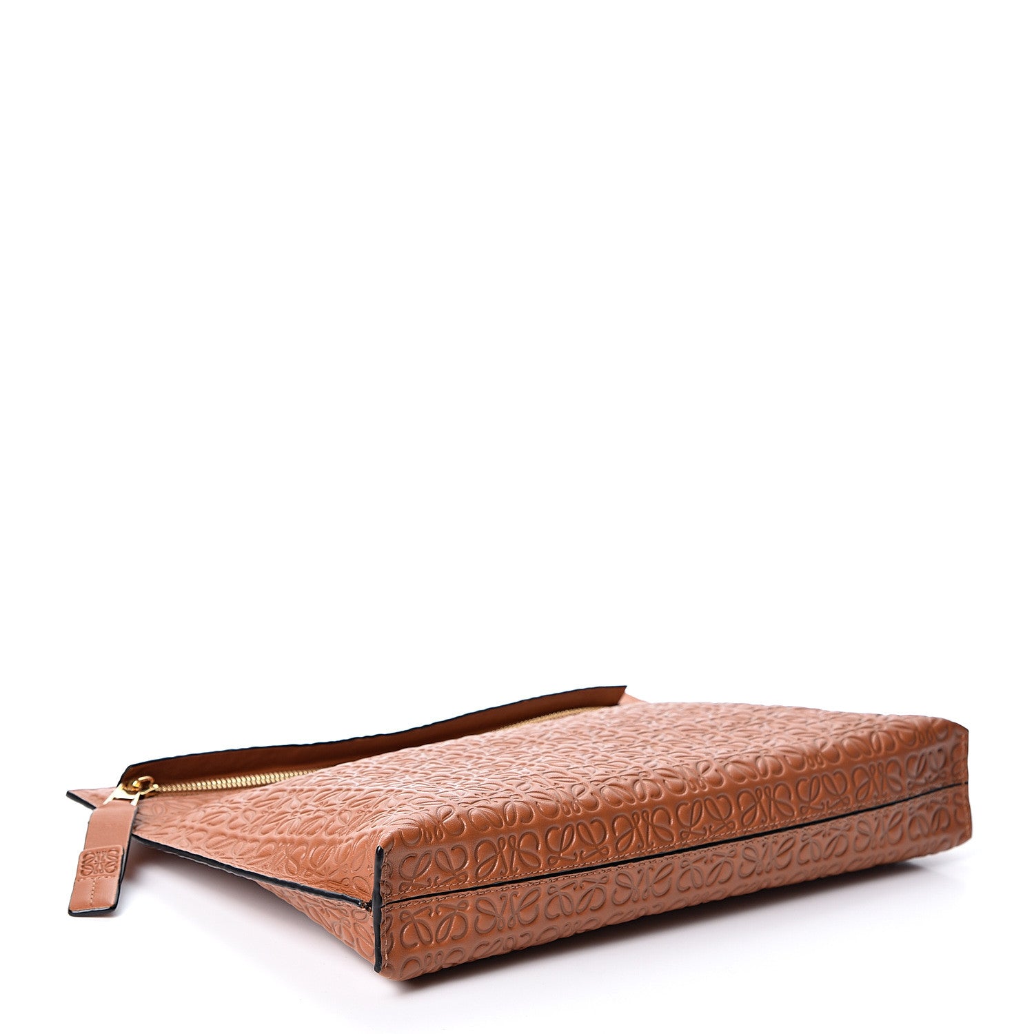 Loewe Calfskin Embossed Repeat T Pouch Tan 3 of 8