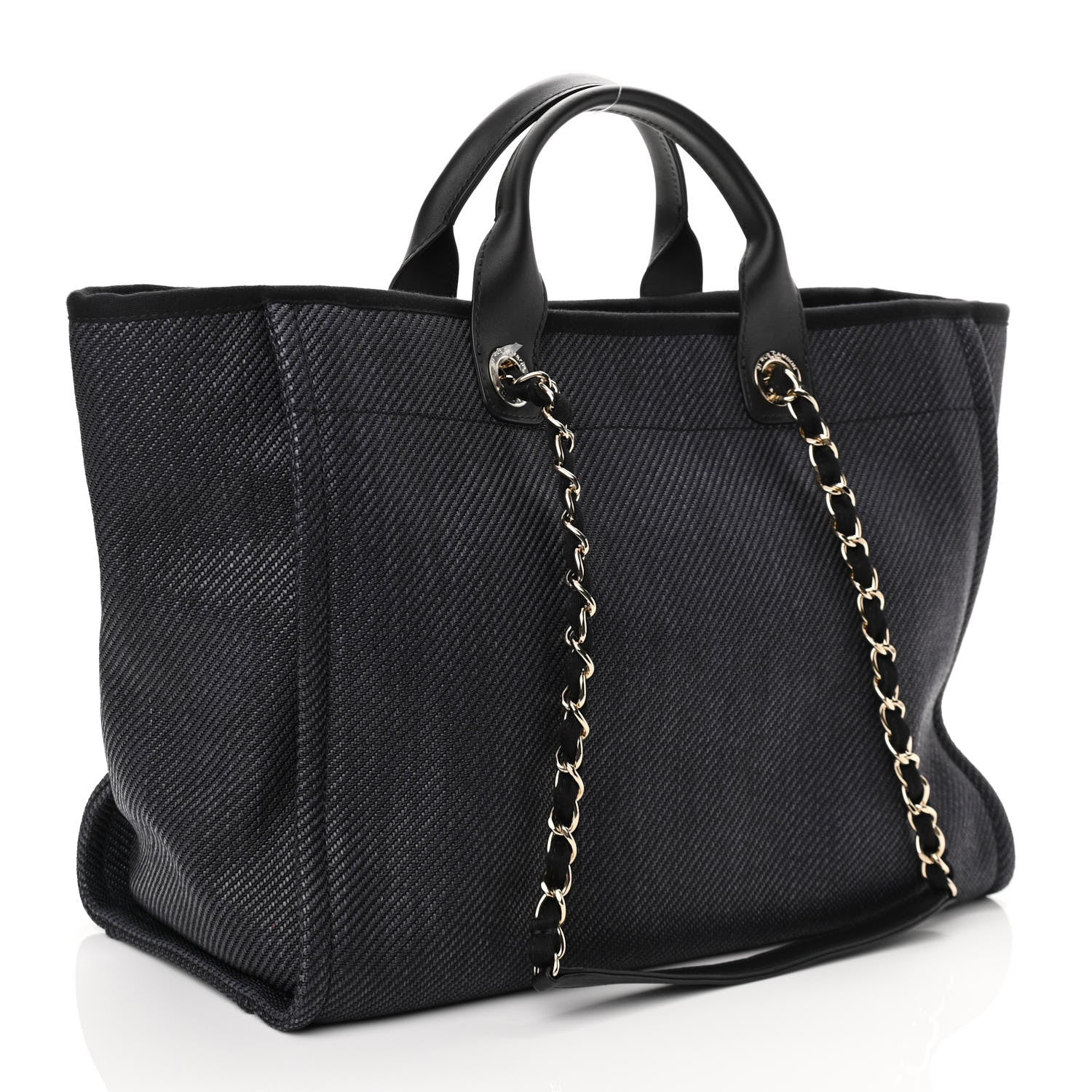 Chanel Canvas Medium Deauville Tote Black 3 of 11