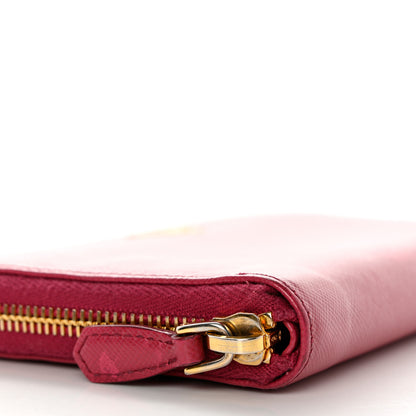 Prada Saffiano Metal Zip Around Wallet Peonia 8 of 12