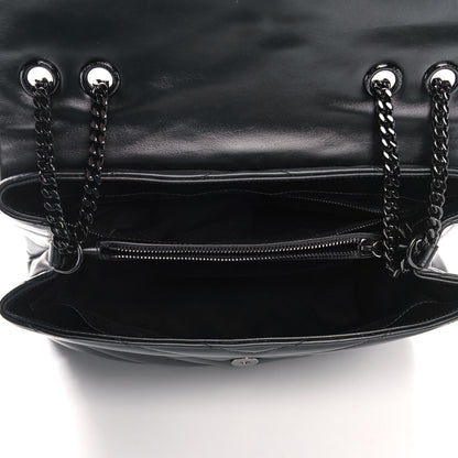 Saint Laurent Calfskin Y Quilted Monogram Medium Loulou Chain Satchel Black 5 of 13