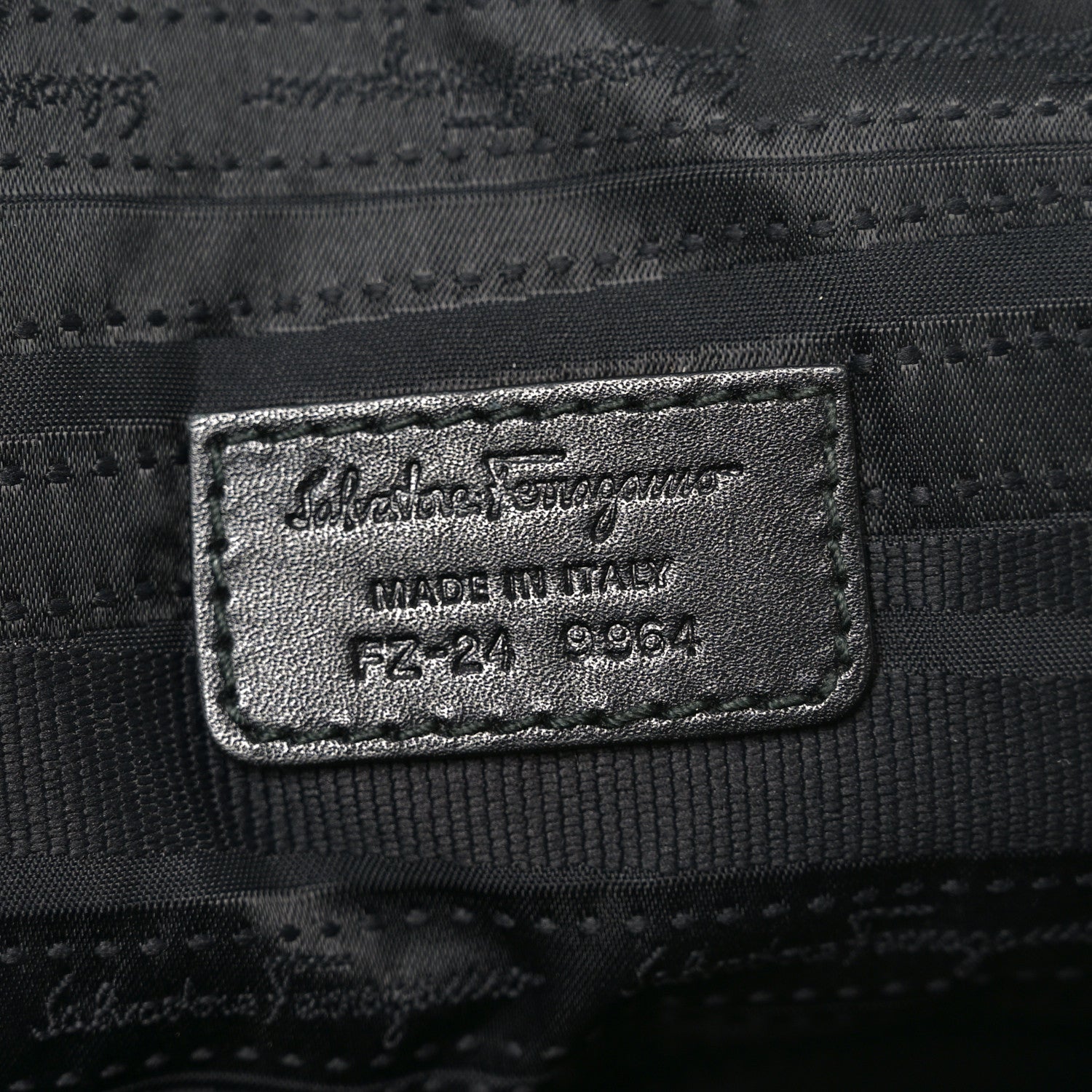 Salvatore Ferragamo Calfskin Zip Around Briefcase Black 6 of 10