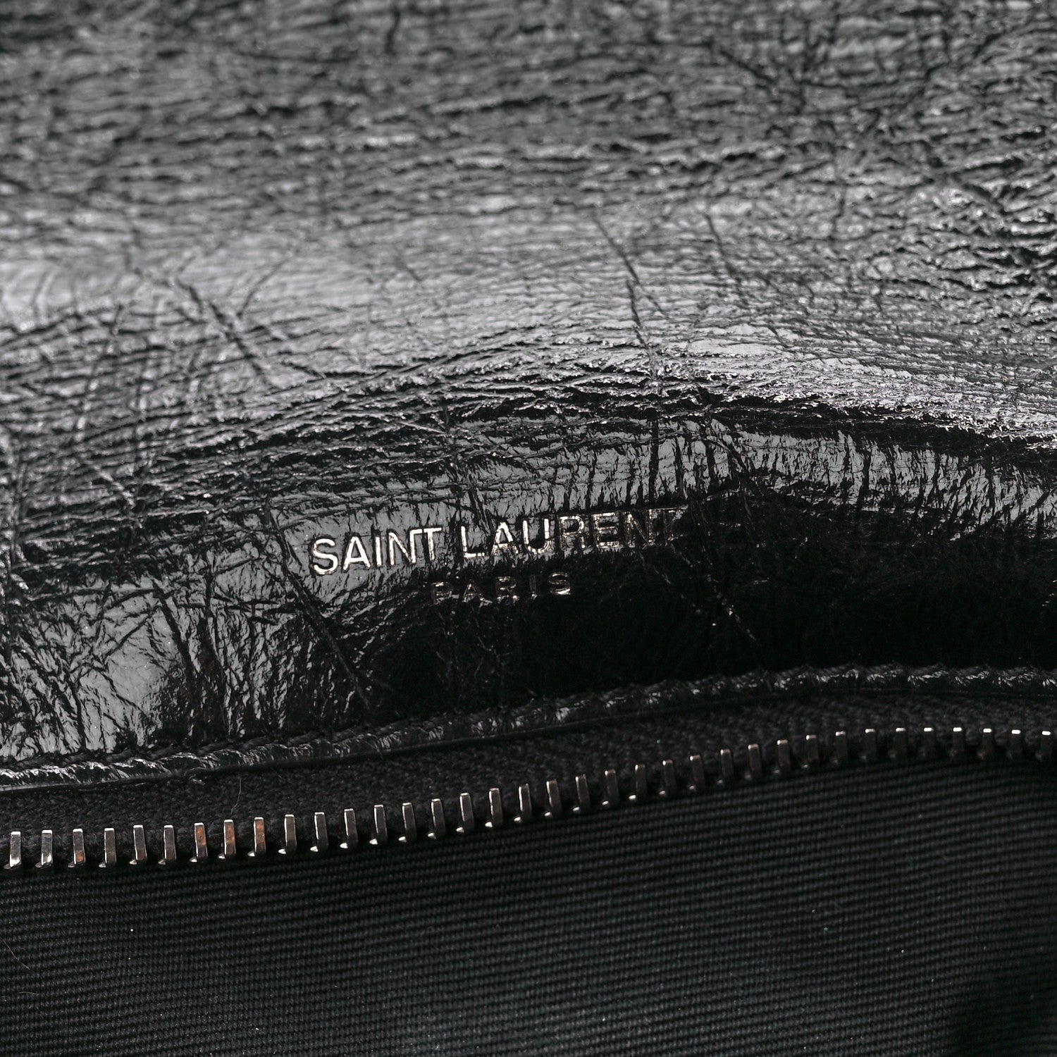 Saint Laurent Crinkled Calfskin Matelasse Monogram Medium Niki Chain Satchel Black 7 of 12