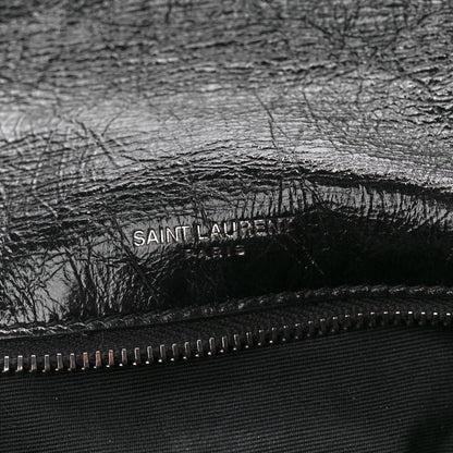 Saint Laurent Crinkled Calfskin Matelasse Monogram Medium Niki Chain Satchel Black 7 of 12