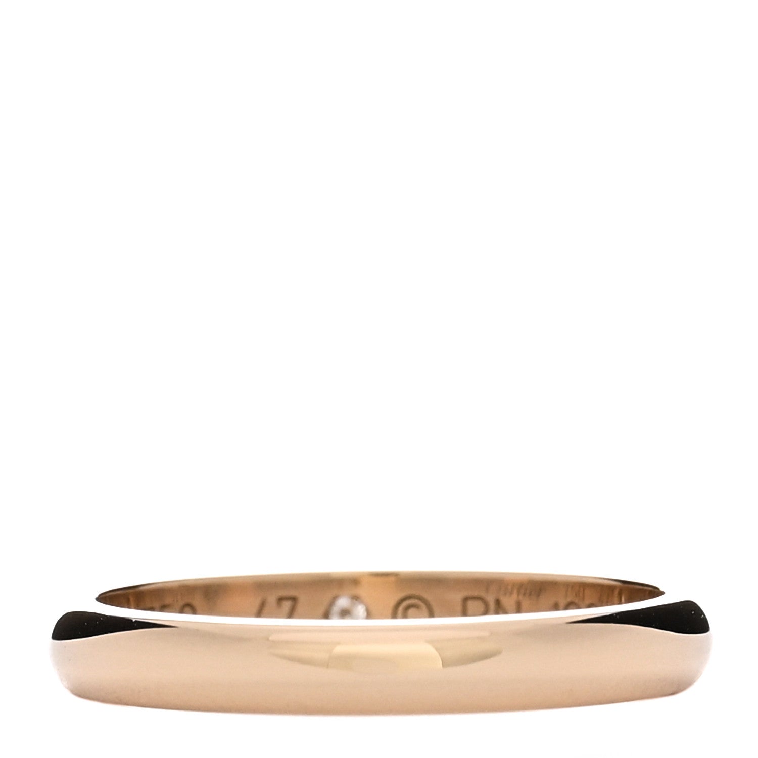 Cartier 18K Yellow Gold Diamond 2.6mm 1895 Wedding Band Ring 47 4 3 of 4
