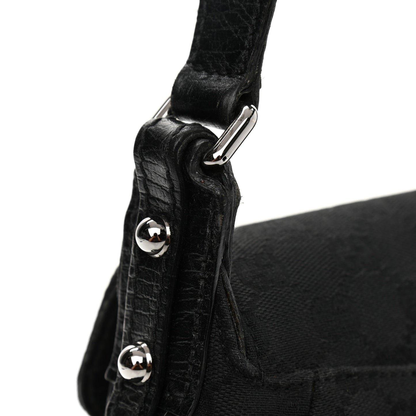 Monogram Horsebit Chain Flap Shoulder Bag Black