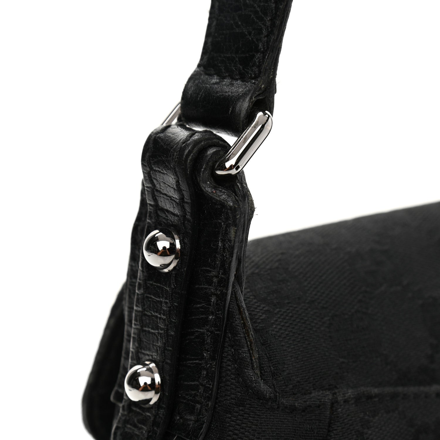 Gucci Monogram Horsebit Chain Flap Shoulder Bag Black 17 of 18