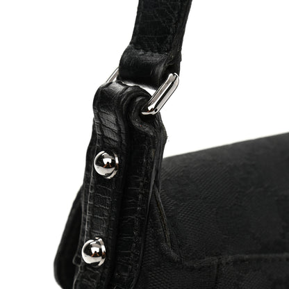 Gucci Monogram Horsebit Chain Flap Shoulder Bag Black 17 of 18