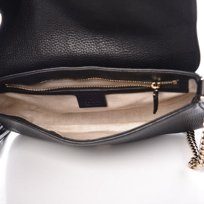 Gucci Pebbled Calfskin Medium Soho Flap Crossbody Black 5 of 9