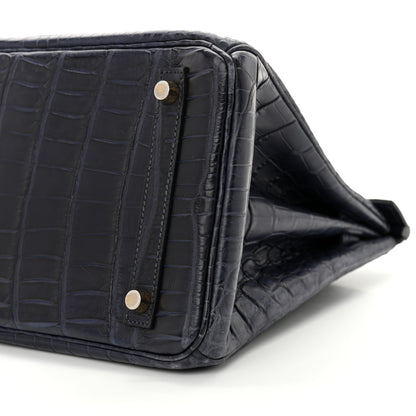 Hermes Matte Niloticus Crocodile Birkin 30 Bleu De Malte 10 of 13