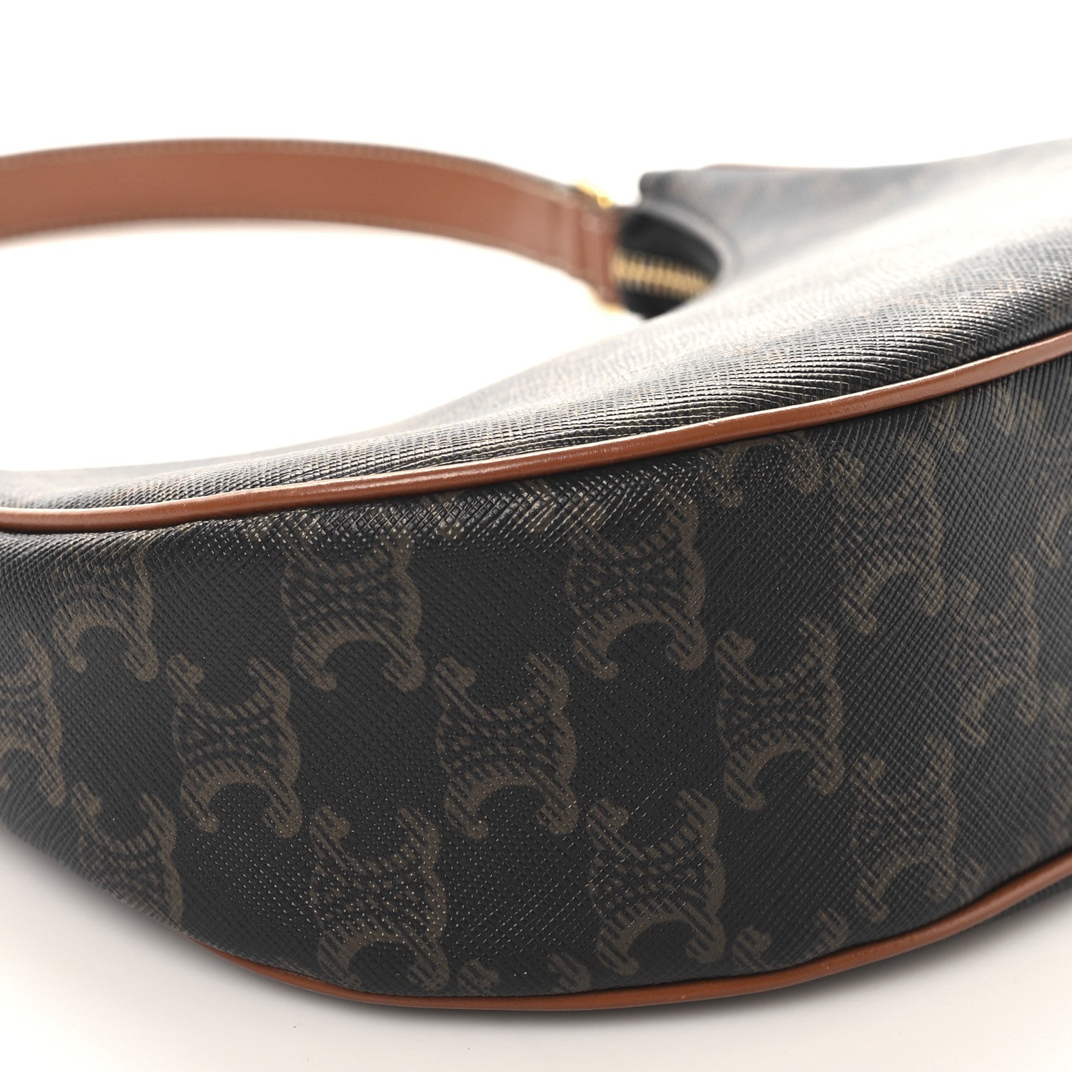 Celine Triomphe Canvas Calfskin Ava Shoulder Bag Tan 8 of 9