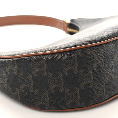 Celine Triomphe Canvas Calfskin Ava Shoulder Bag Tan 8 of 9