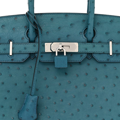 Hermes Ostrich Birkin 30 Cobalt 8 of 11