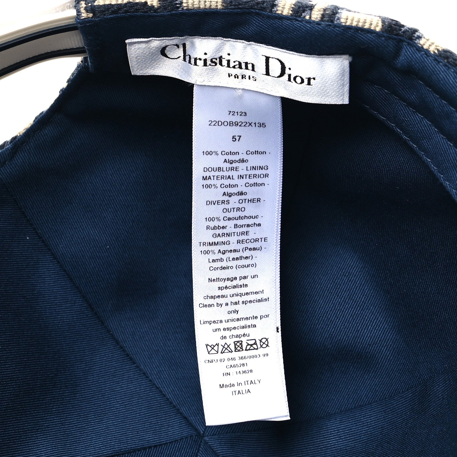 Christian Dior Oblique Baseball Cap 57 Blue 1312710 – FASHIONPHILE