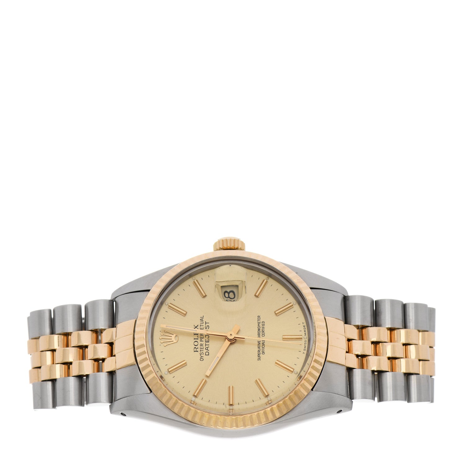 Rolex Stainless Steel 18K Yellow Gold 36mm Oyster Perpetual Datejust Watch Champagne 16013 2 of 5