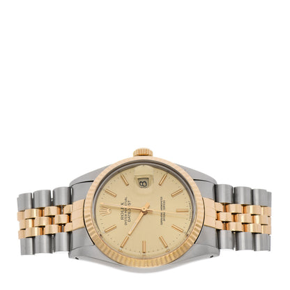 Rolex Stainless Steel 18K Yellow Gold 36mm Oyster Perpetual Datejust Watch Champagne 16013 2 of 5