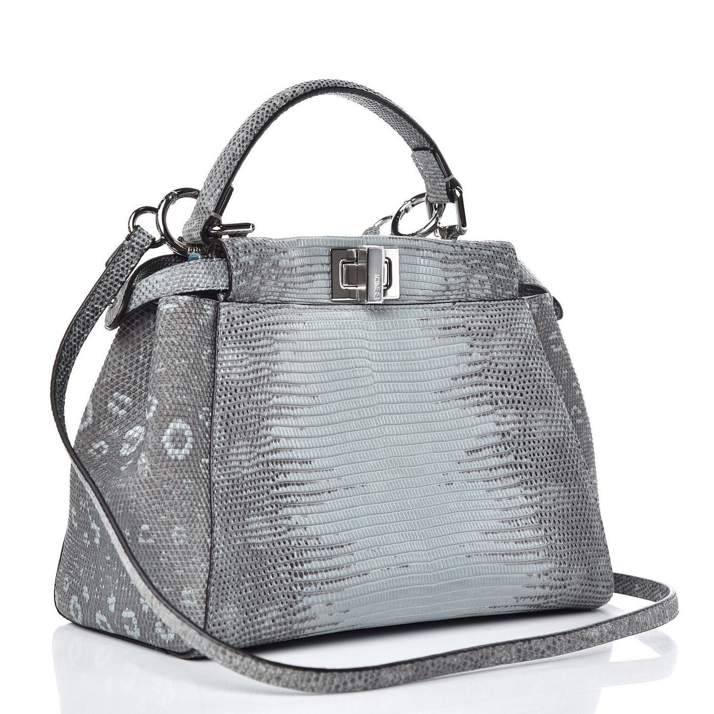 Lizard Togo Shiny Nappa Mini Peekaboo Iconic Satchel Pale Blue