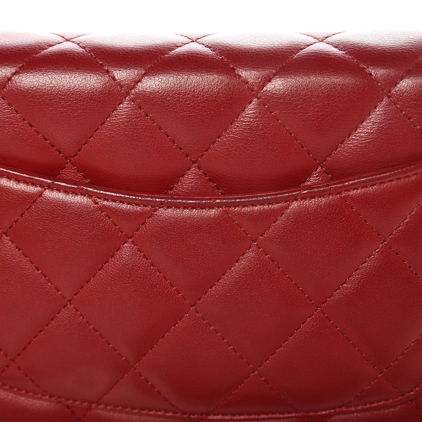 Lambskin Quilted Wallet On Chain WOC Red