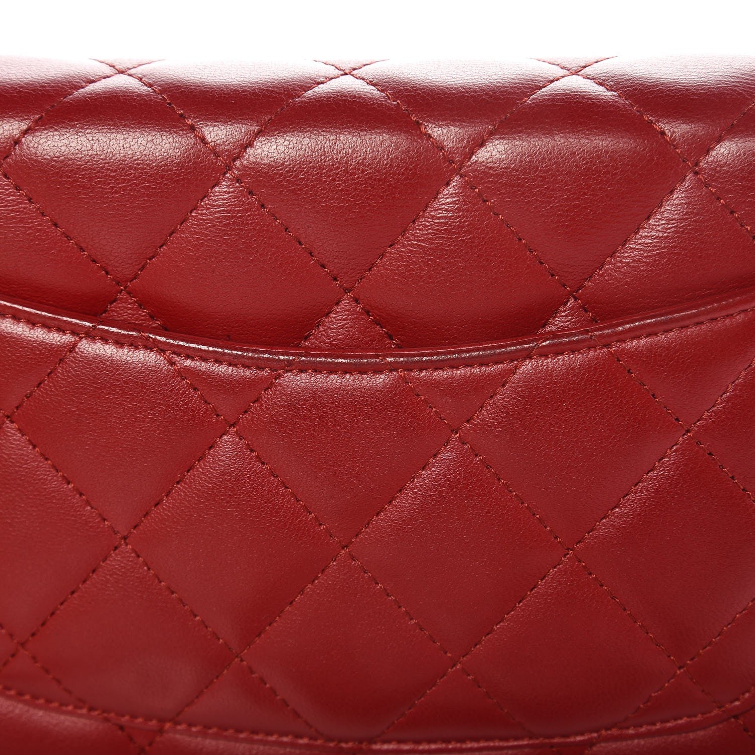 Chanel Lambskin Quilted Wallet On Chain WOC Red 10 of 11
