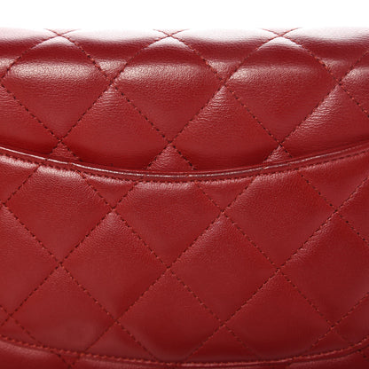 Chanel Lambskin Quilted Wallet On Chain WOC Red 10 of 11
