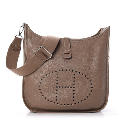 Hermes Taurillon Clemence Evelyne III GM Etoupe 1 of 7