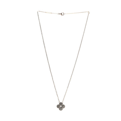 Van Cleef & Arpels 18K Rose Gold Diamond Grey Mother of Pearl Vintage Alhambra Pendant Necklace 2 of 7