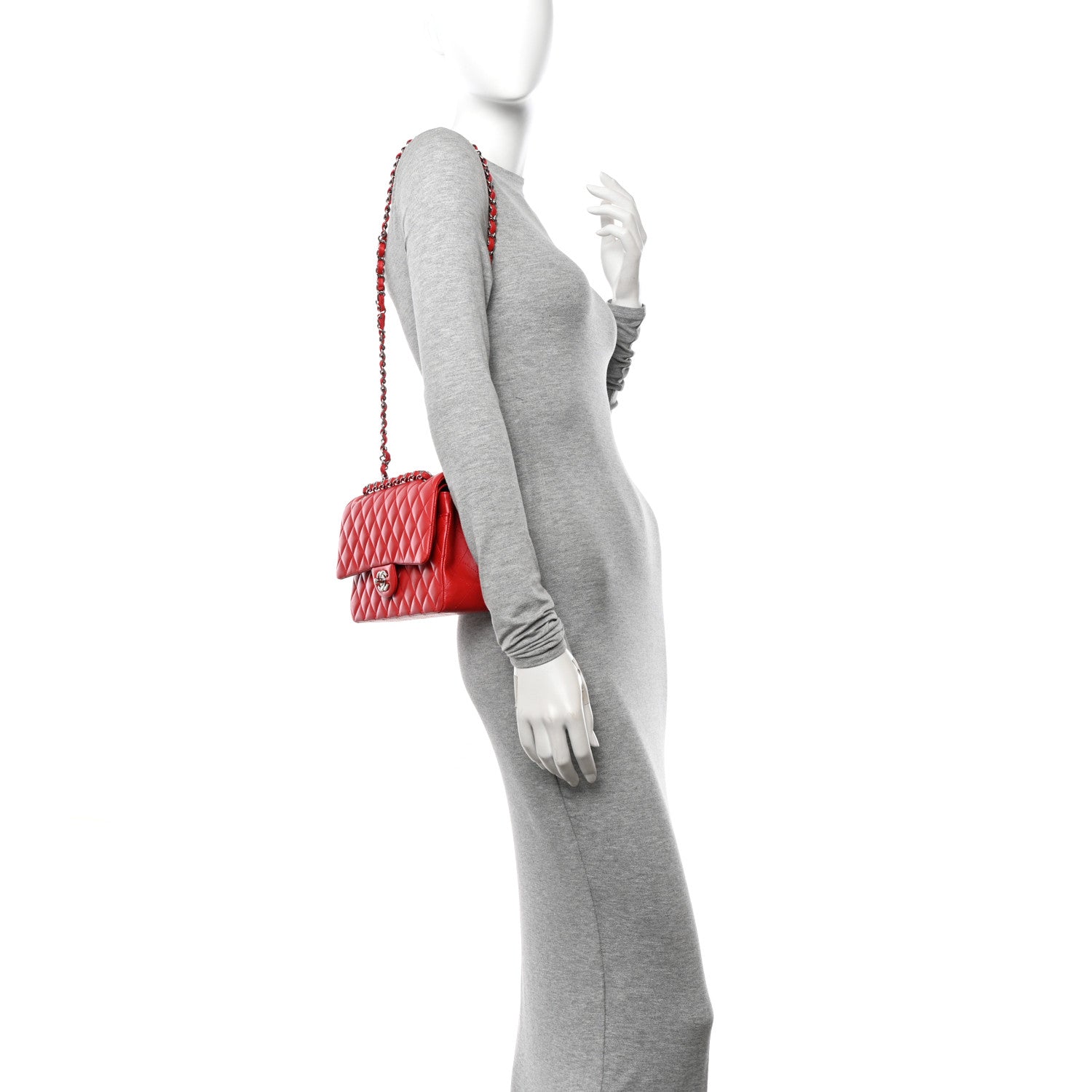 Chanel Lambskin Quilted Medium Double Flap Red 2 of 15