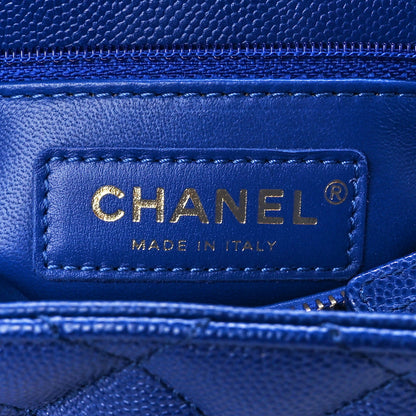 Chanel Caviar Quilted Small Coco Handle Flap Dark Blue 6 of 13