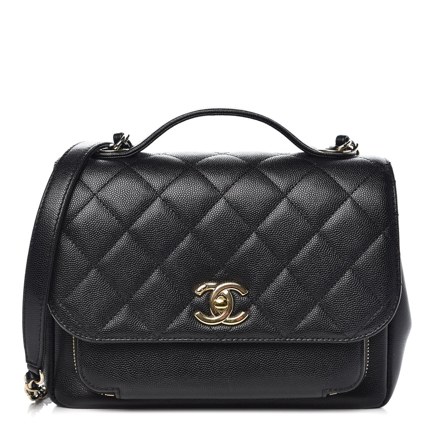 Caviar Quilted Medium Business Affinity Flap Black