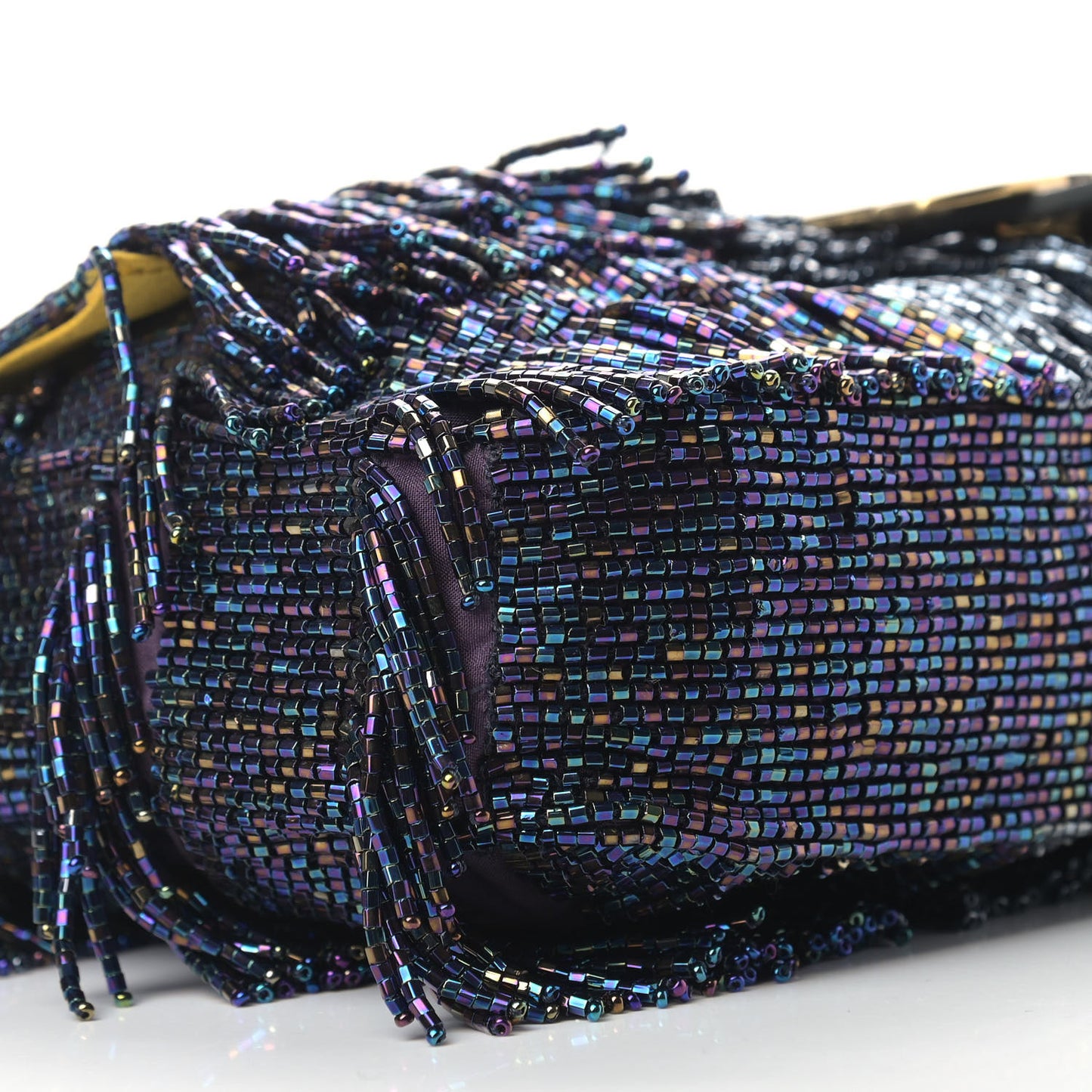 Lizard Beaded Fringe Baguette Multicolor