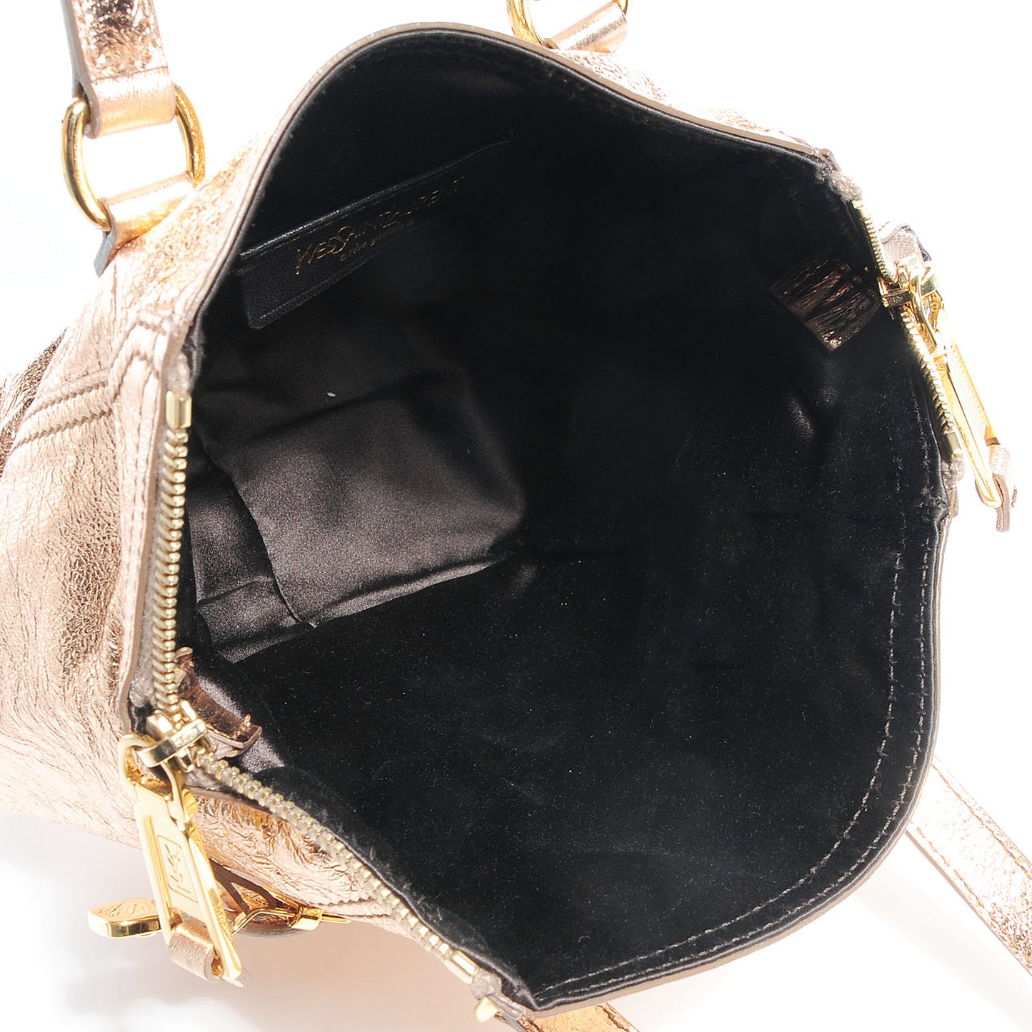 Metallic Leather Mini Downtown Tote Gold